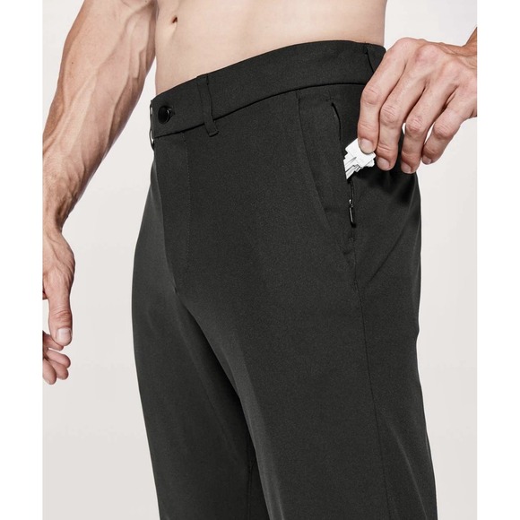 Lululemon Commission Pants Slim Fit Warpstreme Black Size 38 - Picture 2 of 15